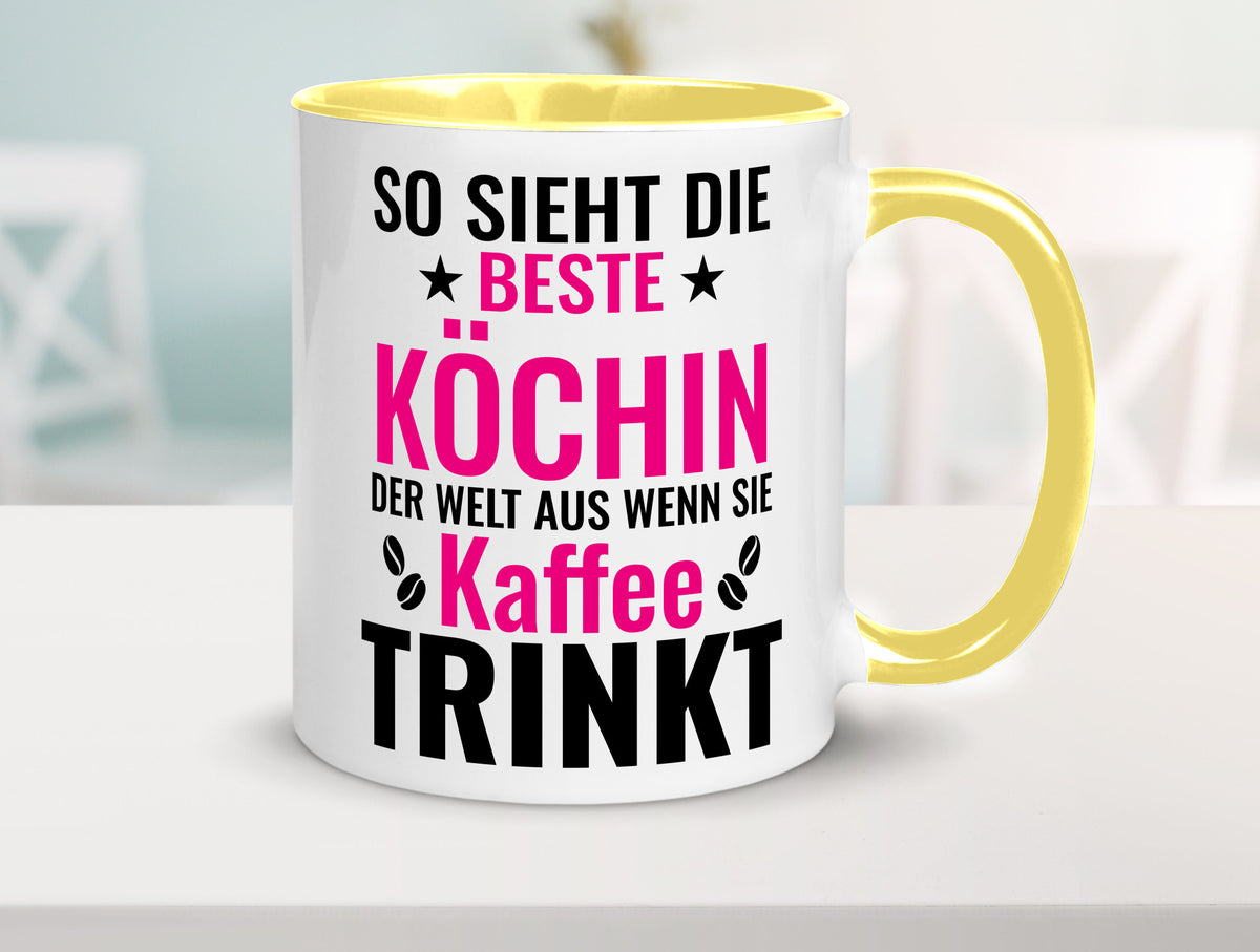 Kaffee trinkt: Köchin | Chefköchin Chefkoch Humor Arbeit Kollegen Büro Tasse