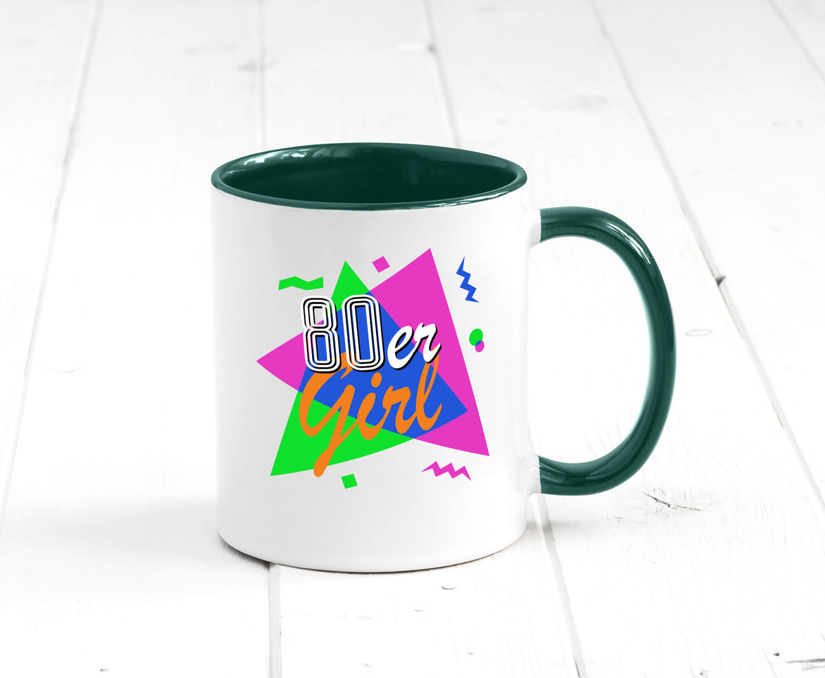 80er Girl - Jahre bunt + verrückt retro Humor Geschenkidee Tasse