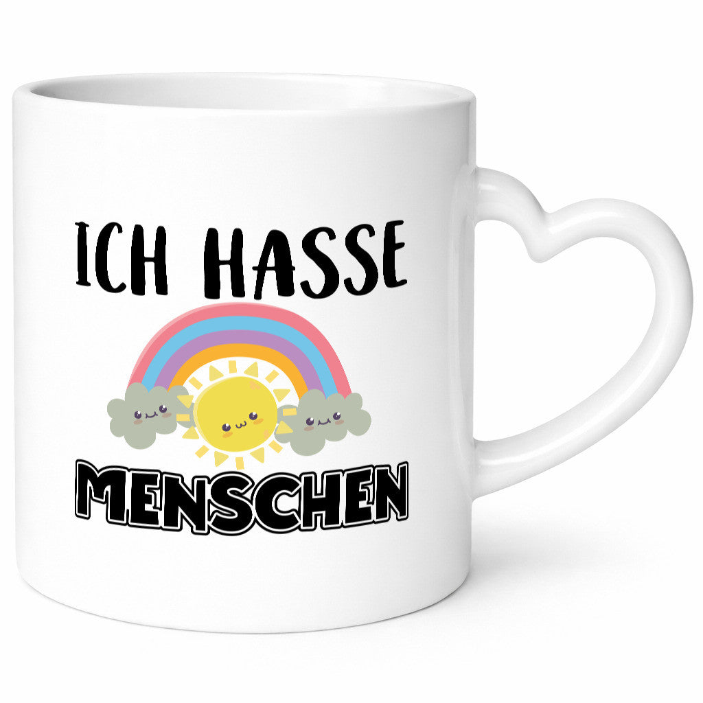 Ich hasse Menschen | Kinder Zeichnung Zyniker Tasse Geschenkidee Humor