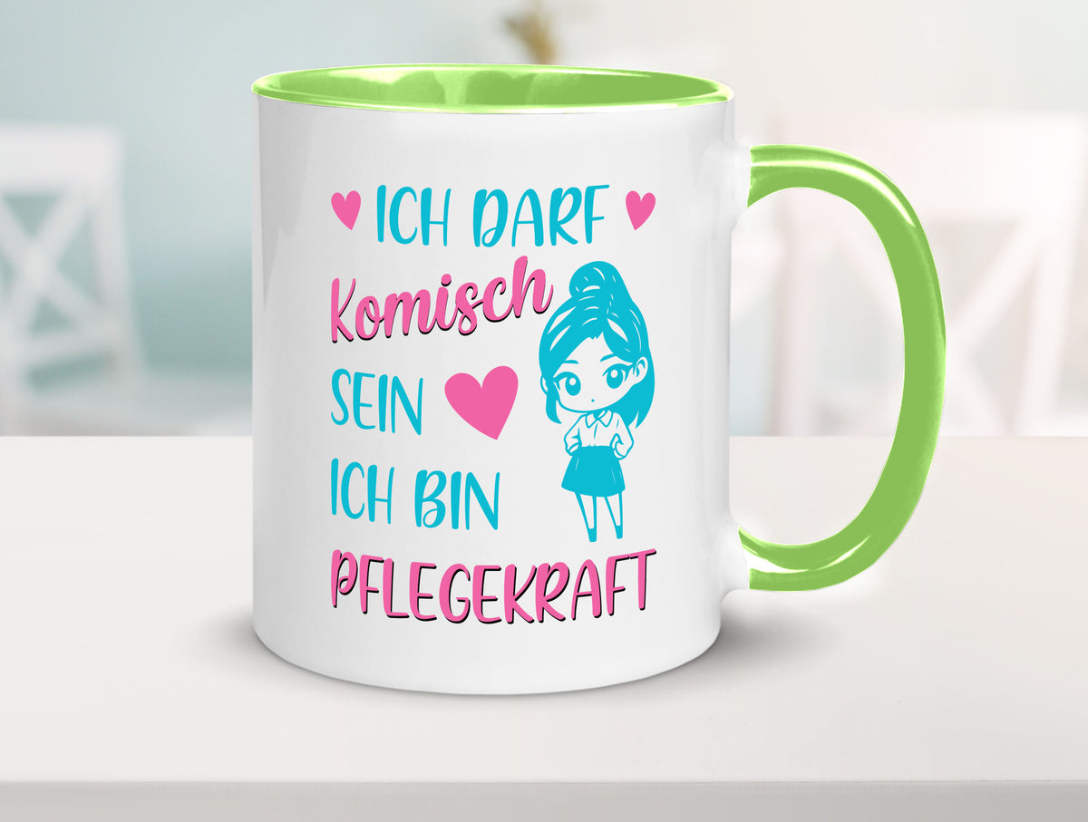 Ich darf komisch sein | Pflegekraft Geschenkidee Humor Tasse