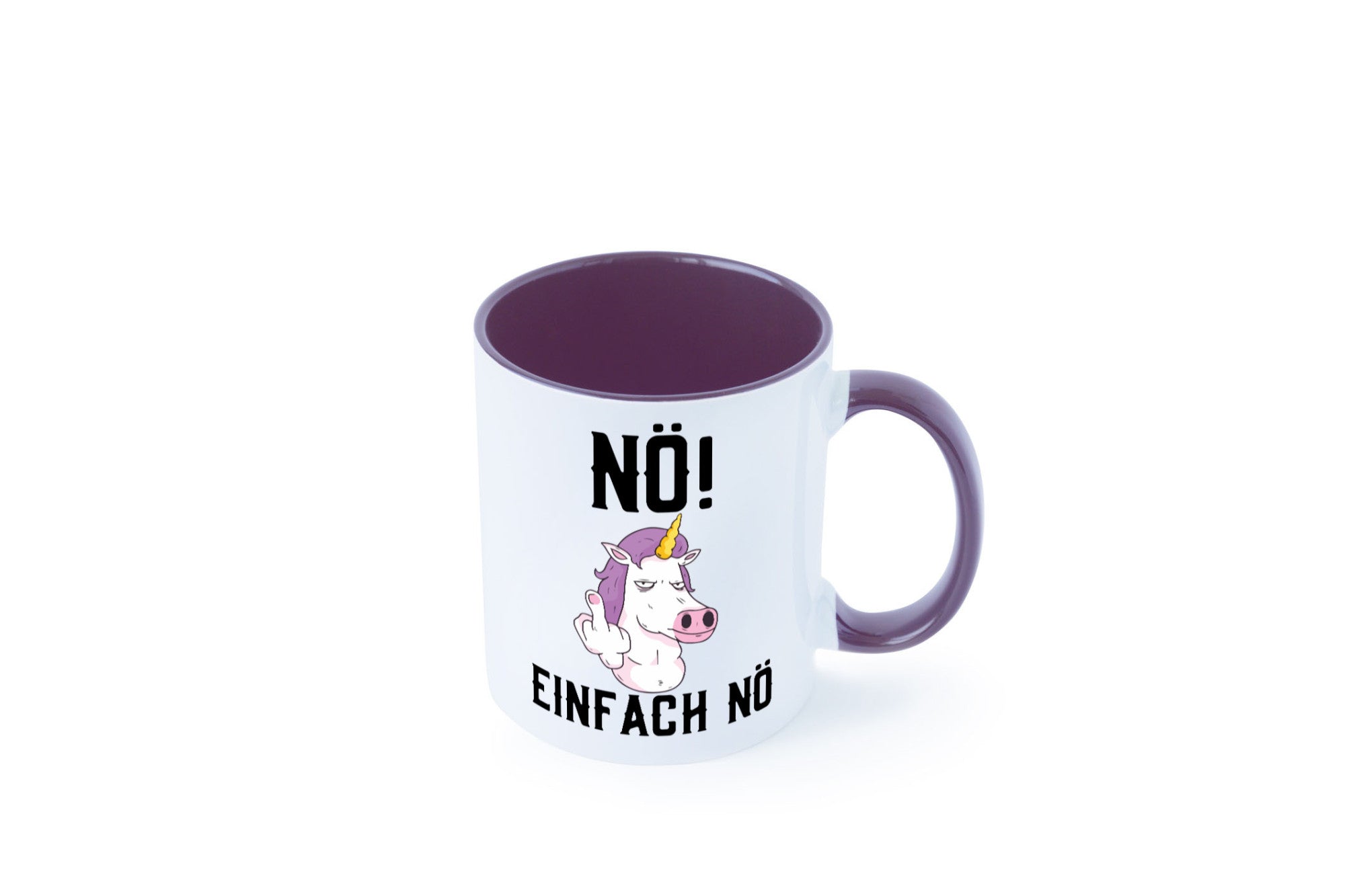 Einfach Nö | Keinen Bock Einhorn Mittelfinger Comic Geschenkidee Humor Tasse