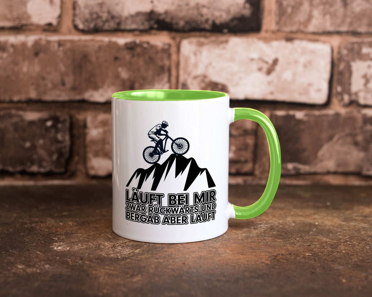 Läuft bei mir | Pechvogel Tasse Radfahrer Statement Humor Geschenkidee