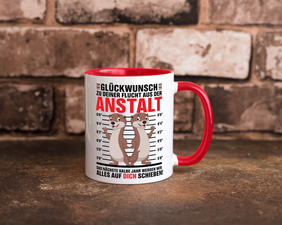 Glückwunch zur Flucht | Jobwechsel Arbeitskollegen Geschenk Arbeit Kollegen Tasse