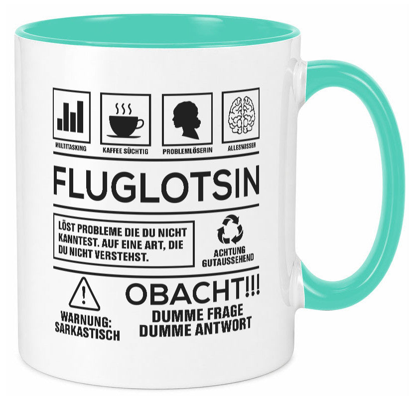 Achtung Probleme Fluglotsin | Flughafen Flugverkehr Geschenk Humor Geschenkidee Tasse