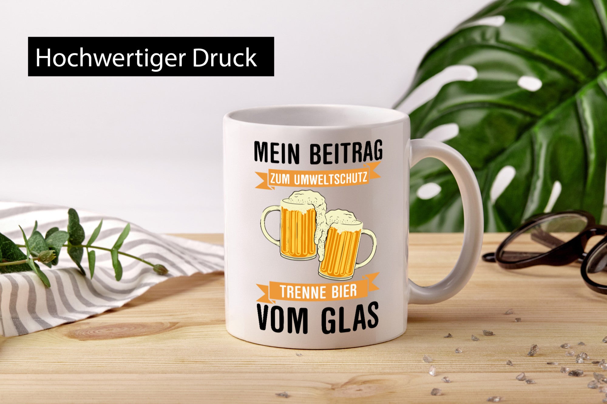 Mein Beitrag zum Unweltschutz | Bier Bierliebhaber Geschenkidee Humor Tasse
