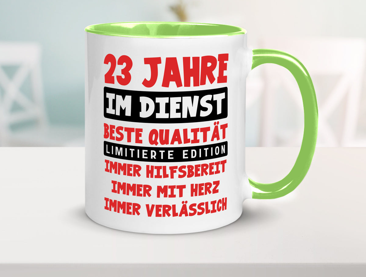 23 Jahre im Dienst | Jubiläum Arbeit v9 Humor Kollegen Büro Geschenkidee Tasse
