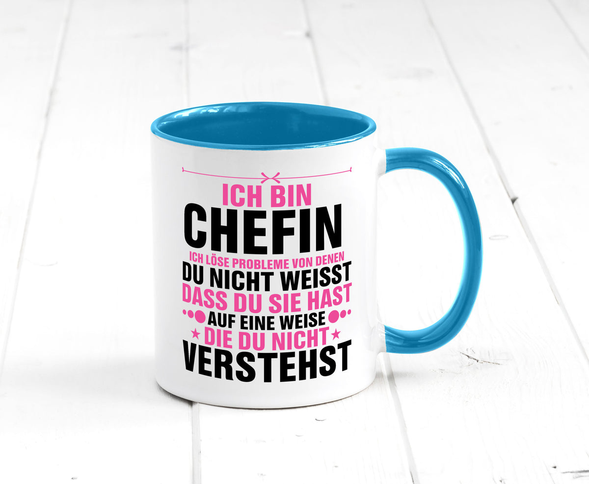 Löse Probleme: Chefin | Führungskraft Vorgesetzte lustiger Spruch Geschenk Tasse