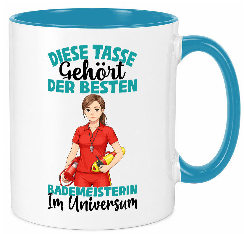Im Universum: Bademeisterin | Schwimmmeisterin Geschenk Humor Geschenkidee Tasse