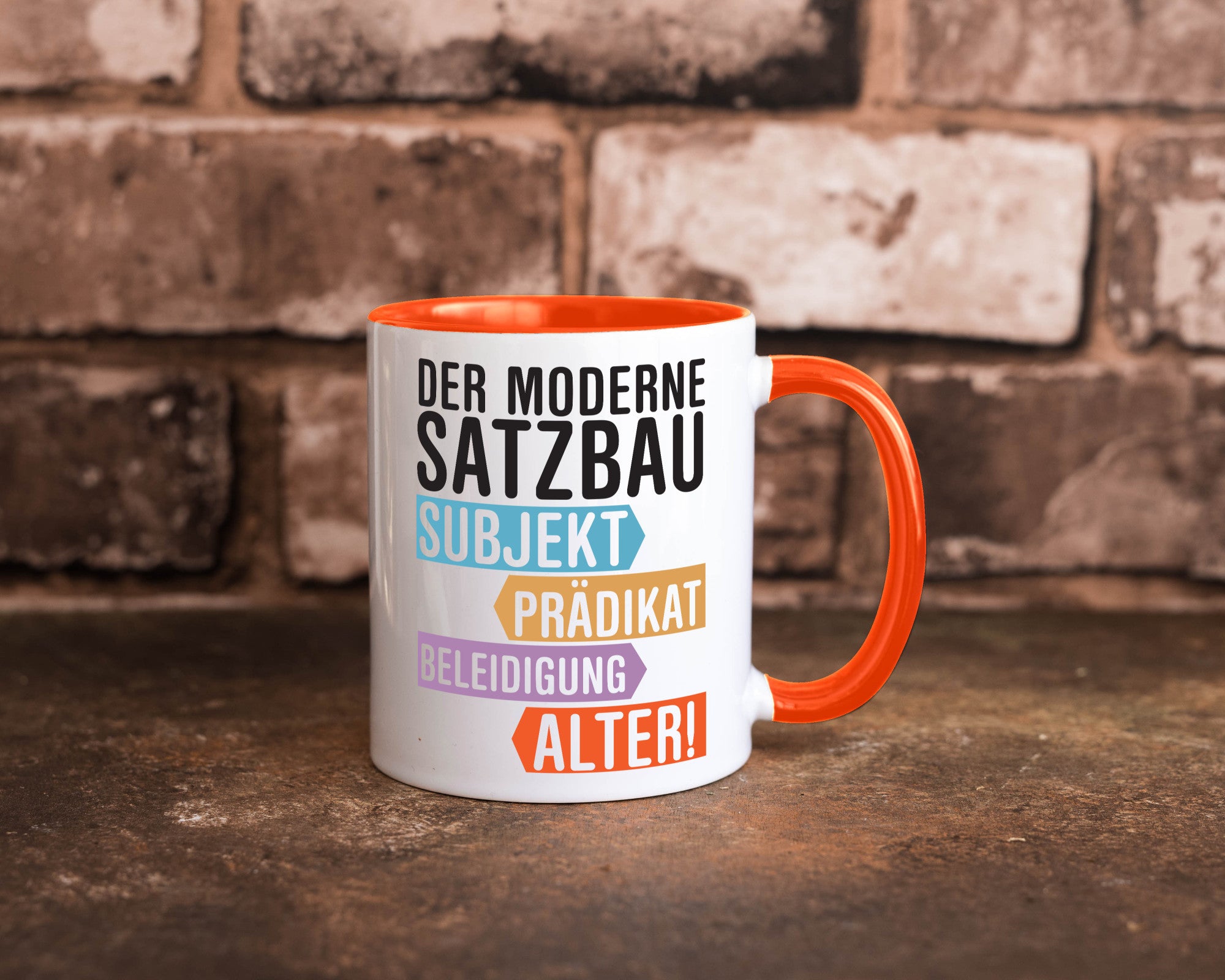 Moderner Satzbau | Lehrer Lehrerin Kollege lustig Arbeit Kollegen Büro Geschenk