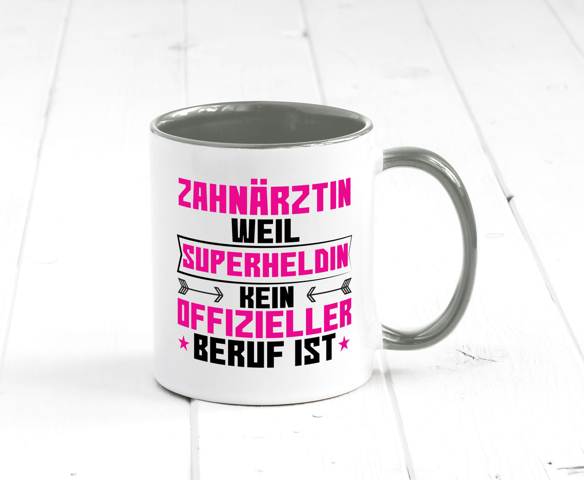 Superheldin Zahnärztin | Zahnmedizin Beruf Geschenkidee Arbeit Kollegen Büro Tasse