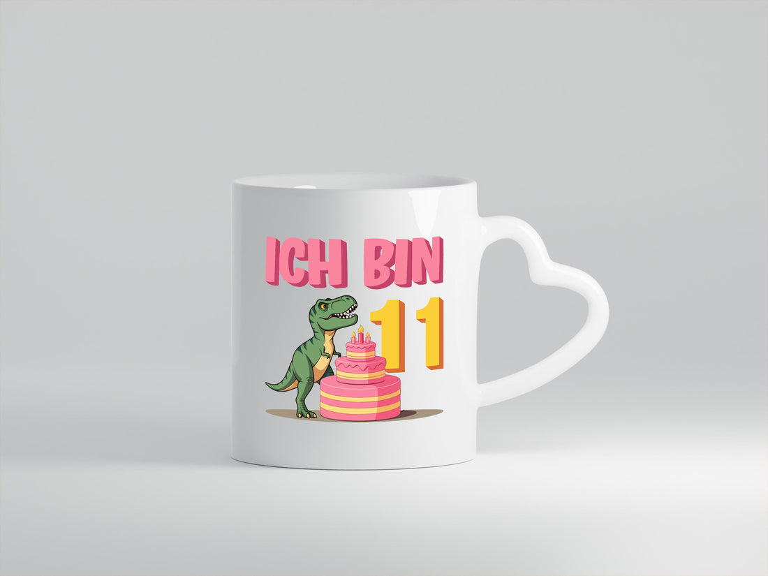 11 Geburtstag | Jahre Dinosaurier mit Kuchen Geschenkidee Humor Tasse