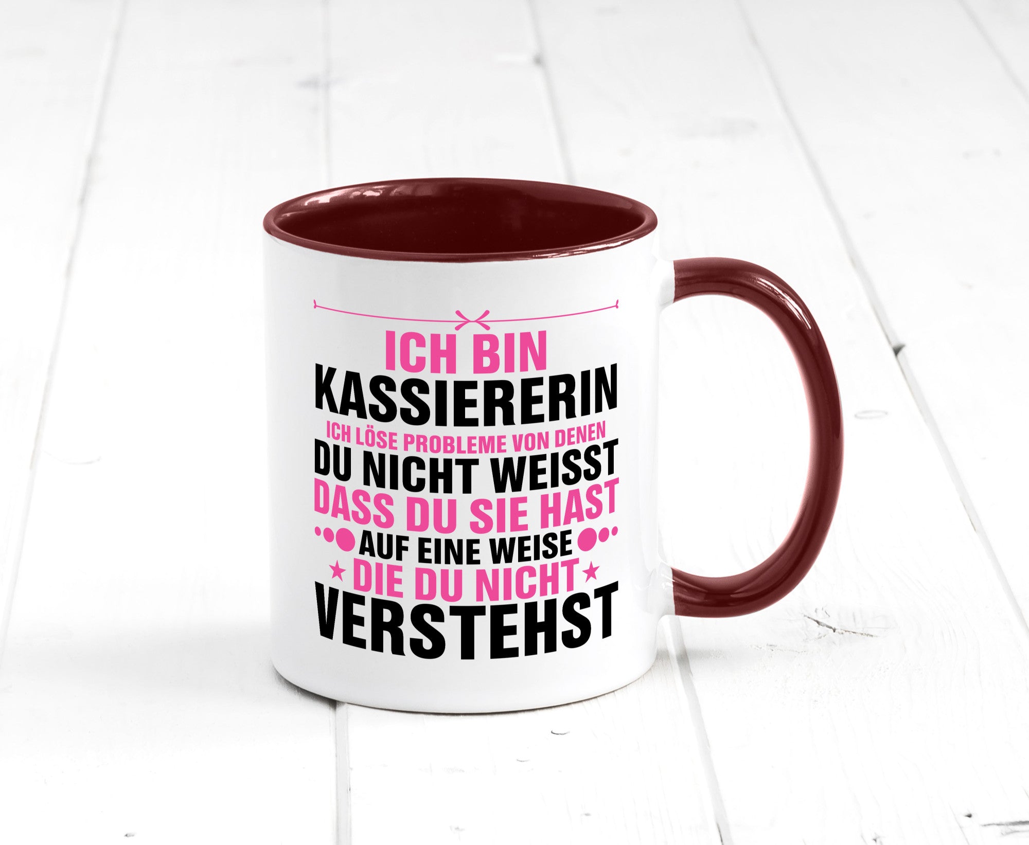 Löse Probleme: Kassiererin v2 lustiger Spruch Geschenk Humor Geschenkidee Tasse