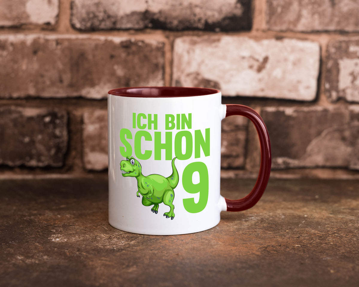 9. Geburtstag | 9 Jahre Dino Dinosaurier Geschenkidee Humor Tasse