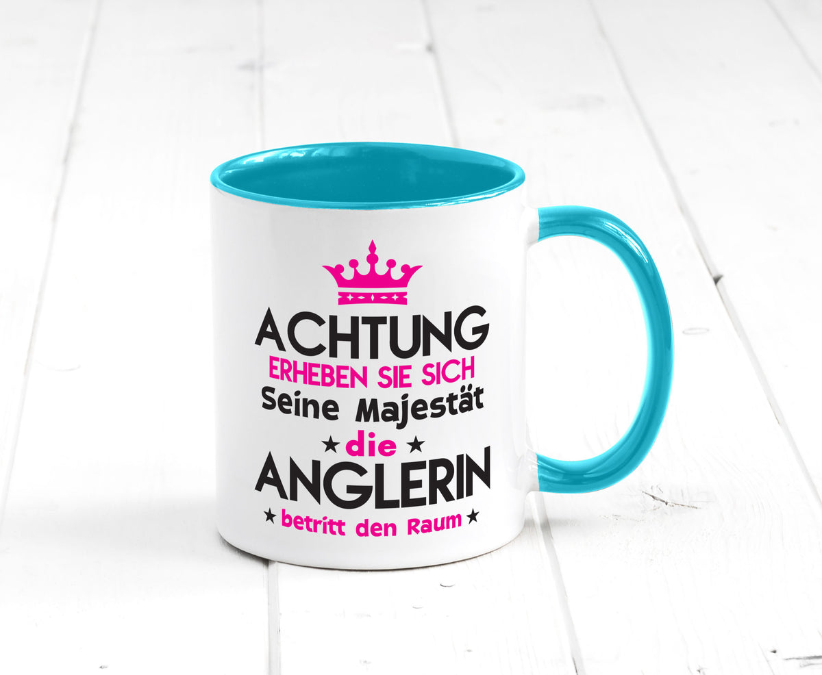 Seine Majestät Anglerin | Angeln Fischerin lustiger Spruch Geschenk Humor Tasse