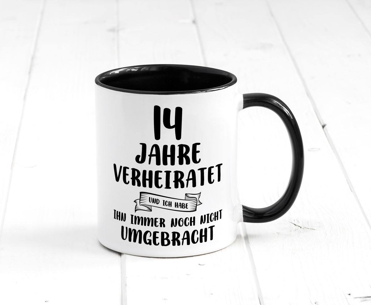 14 Jahre Verheiratet, immer noch am Leben! lustig Humor Geschenkidee Geschenk Tasse