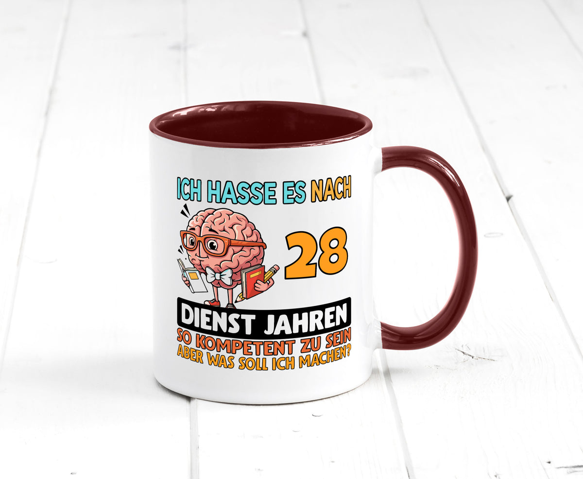 28 Dienstjahre | Arbeit Kompetent Geschenkidee Kollegen Büro Humor Tasse