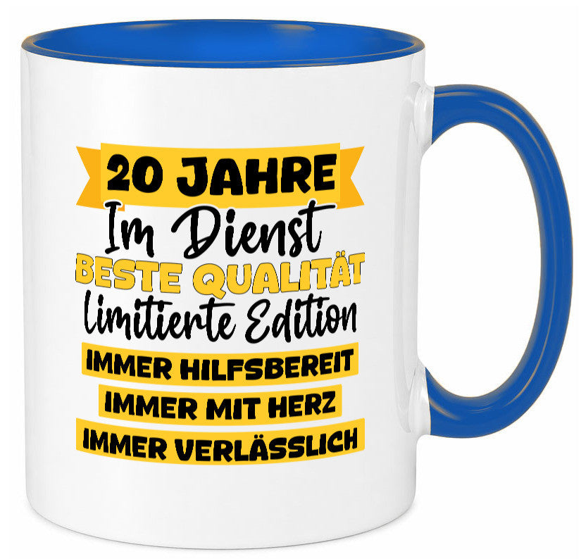 20 Jahre im Dienst | Jubiläum Arbeit v8 Geschenkidee Kollegen Büro Humor Tasse