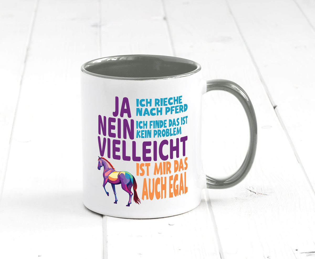 Ja ich Rieche nach Pferd | Reiten Pferdestall lustiger Spruch Geschenk Humor Tasse