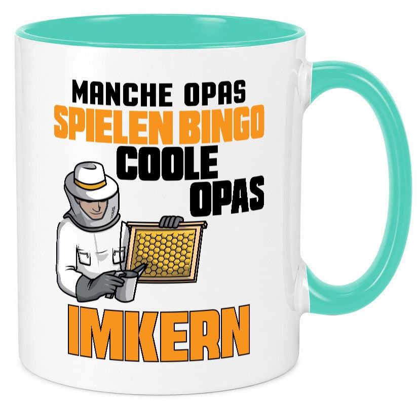 Opas spielen Bingo, coole imkern | Opa Imker| Honig lustig Familie Geschenkidee Tasse