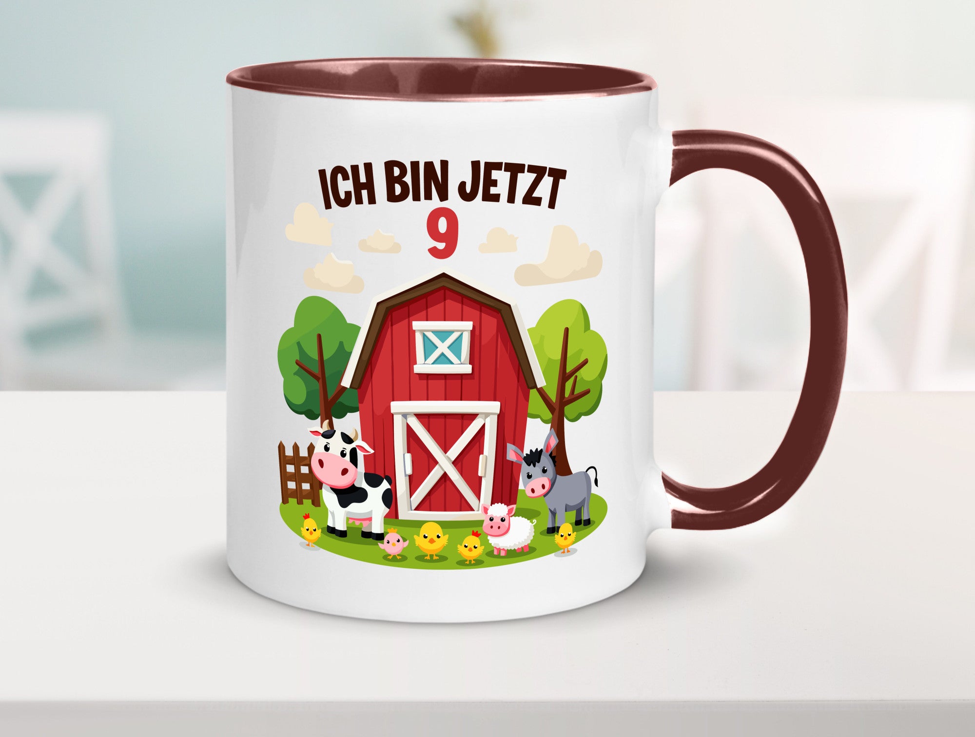 9. Geburtstag | 8 Jahre Bauernhof und Tiere Humor Geschenkidee Tasse