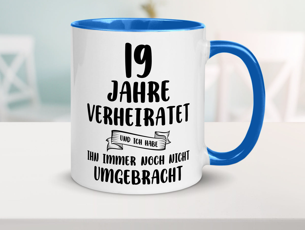 19 Jahre Verheiratet, immer noch am Leben! lustig Humor Geschenkidee Geschenk Tasse
