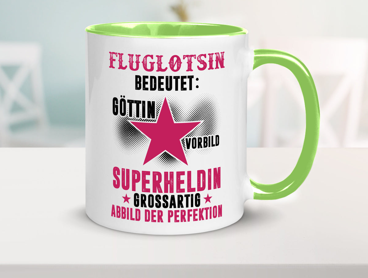 Bedeutung von Fluglotsin | Flughafen Flugverkehr Geschenkidee Humor Tasse