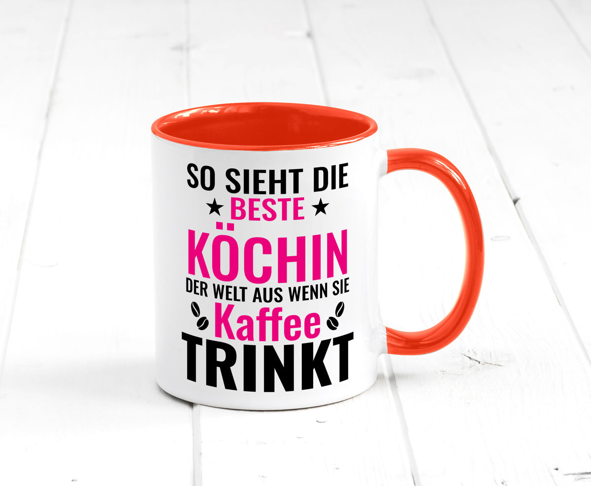 Kaffee trinkt: Köchin | Chefköchin Chefkoch Humor Arbeit Kollegen Büro Tasse