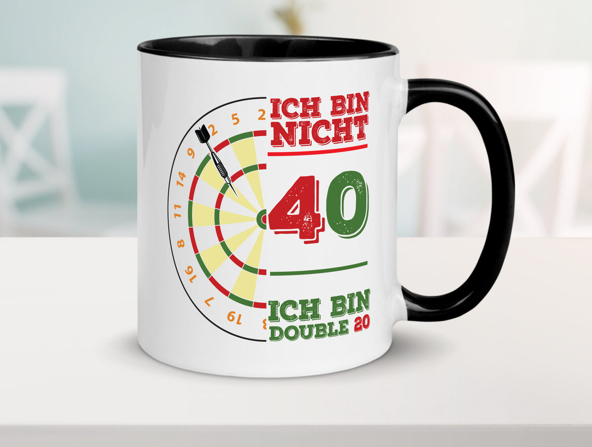 Ich bin nicht 40 double 80 | Dart spieler Geschenkidee Humor Tasse