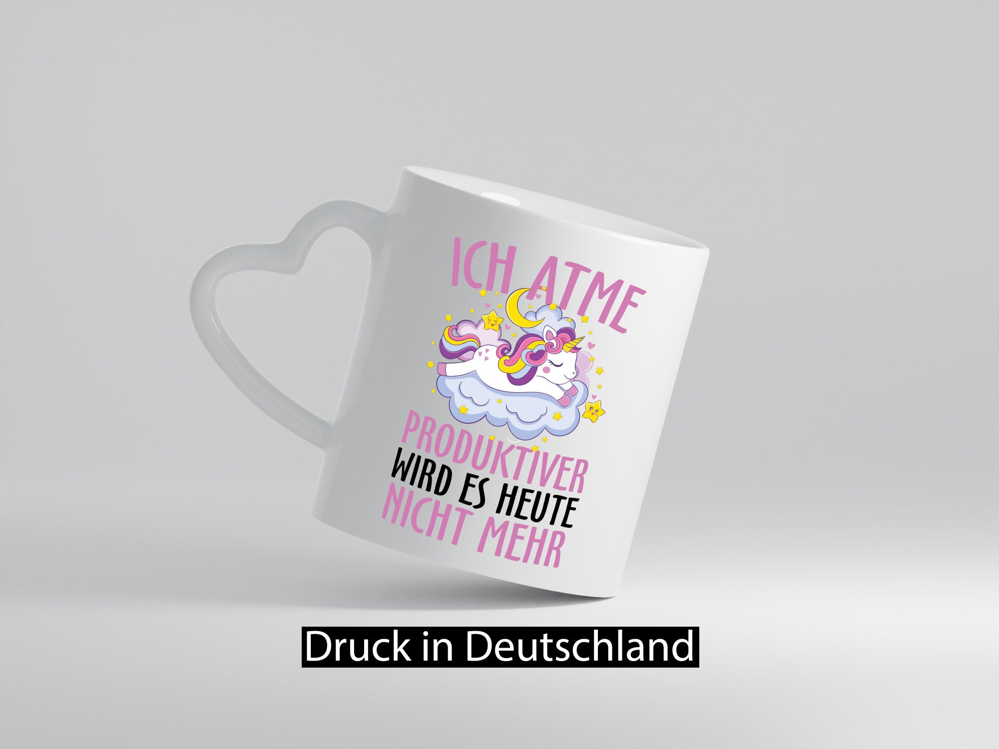 Ich atme, Einhorn Geschenkidee Humor Tasse