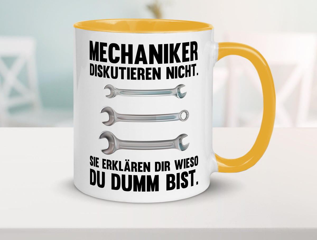 Mechaniker Diskutieren nicht sie erklären nur wieso Geschenkidee Tierliebhaber Tasse