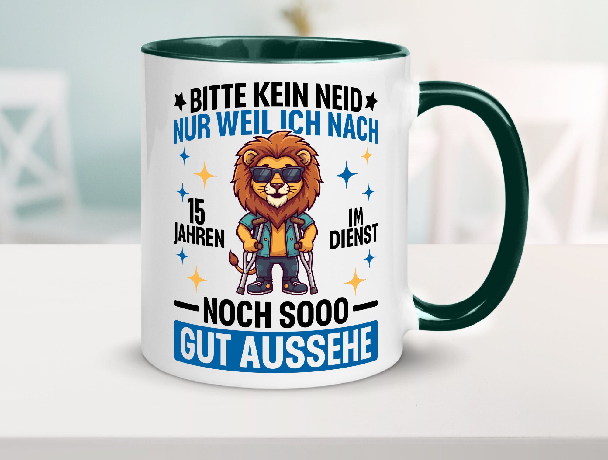 15 Jahre im Dienst | Arbeitsjubiläum Arbeit lustig Kollegen Büro Geschenk Tasse