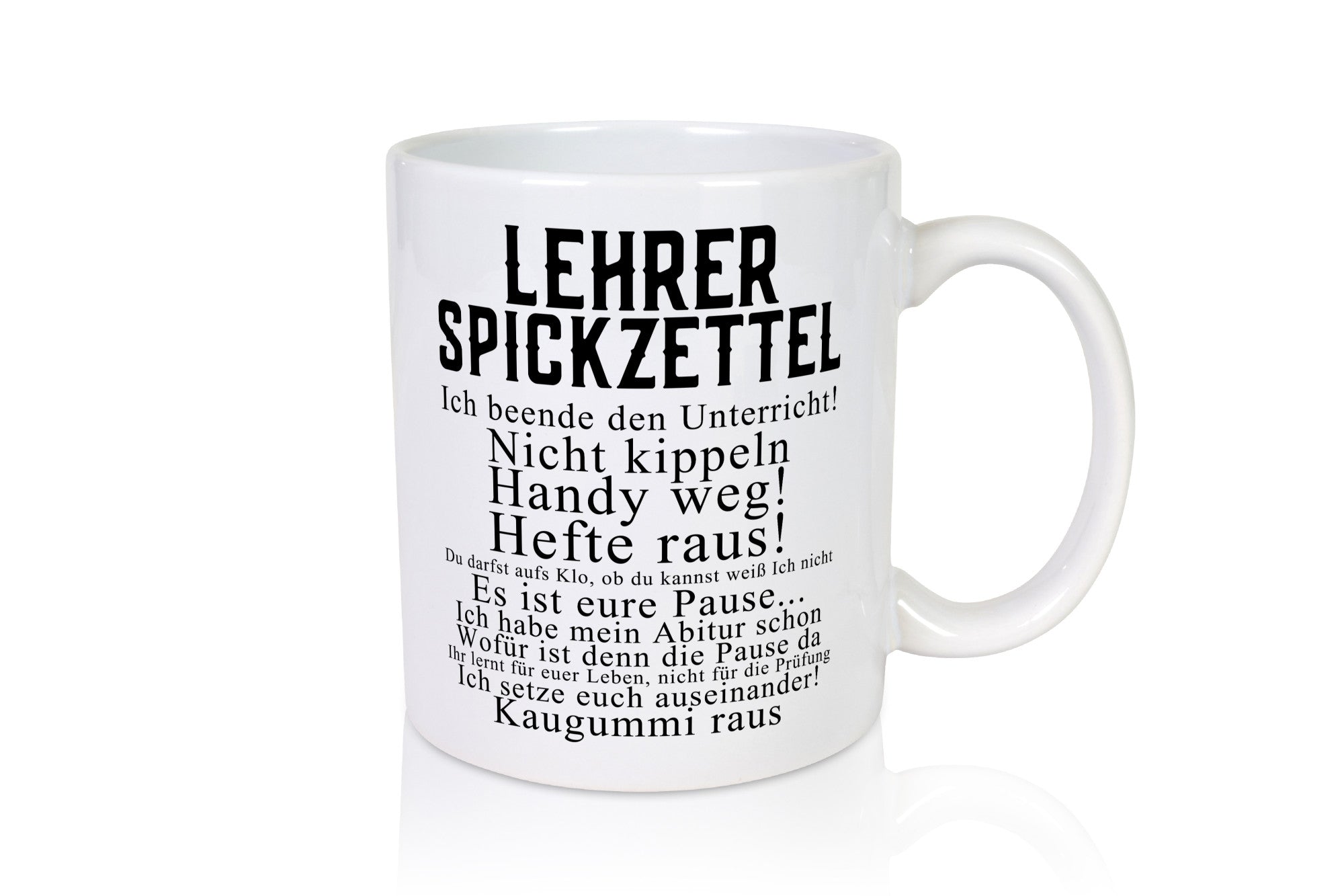 Lehrer Sprickzettel | Lehrerin Schule Geschenkidee Humor Tasse