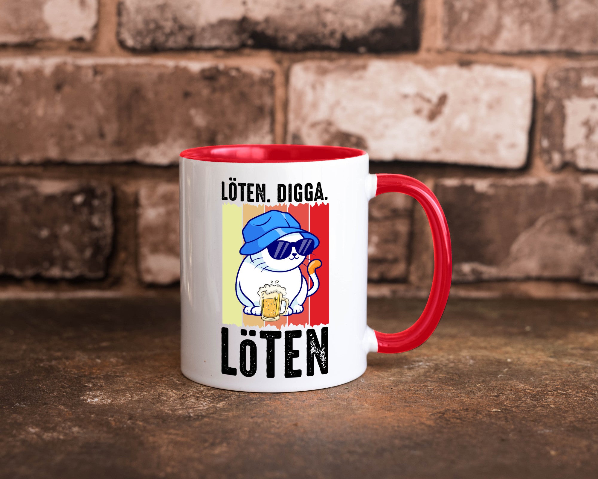 Löten Digga | Katze mit Bier Bierkatze Geschenk Tierliebhaber Humor lustiger