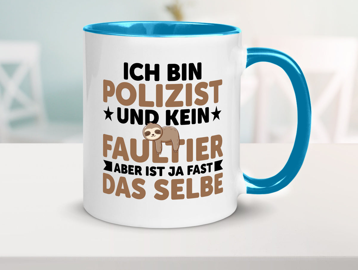 Ich bin kein Faultier: Polizist | Polizei v2 lustig Tierliebhaber Humor Tasse
