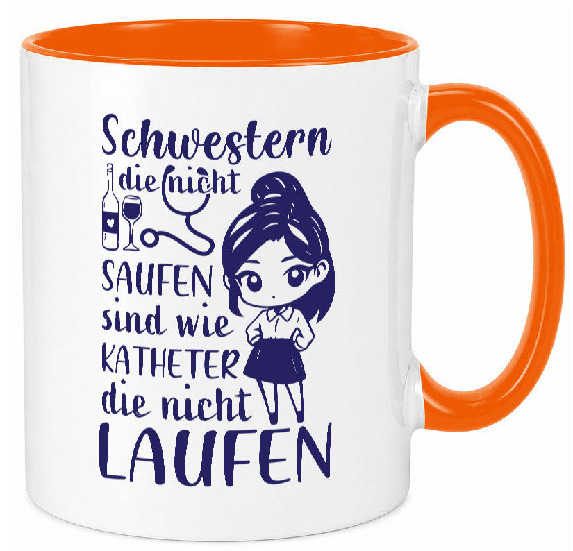 Schwestern die nicht saufen | Krankenschwester Alkolhol Geschenkidee Humor Tasse