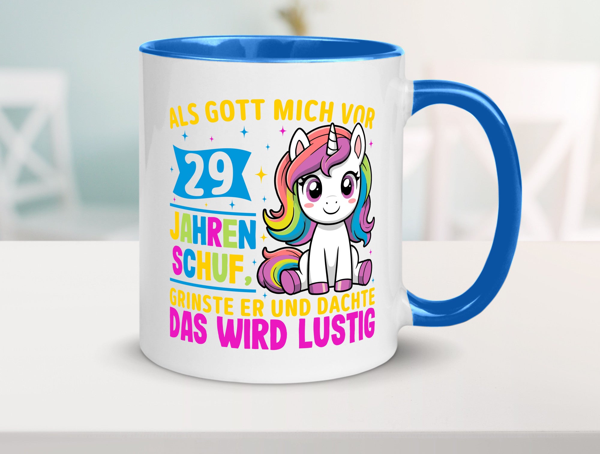 29. Geburtstag | Als Gott mich schuf 40 Jahre v2 Humor Geschenkidee Tasse