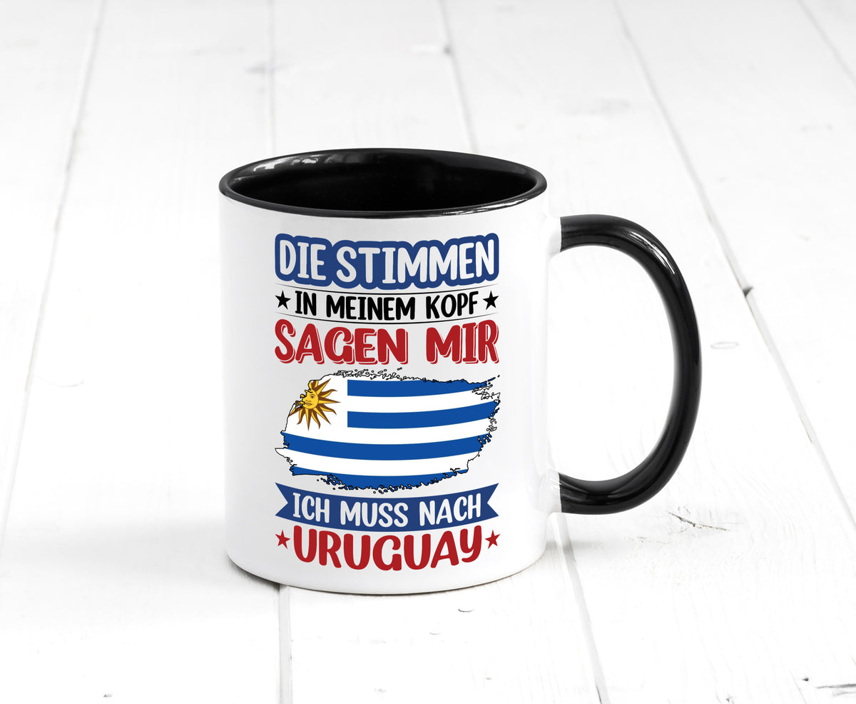 Uruguay | Urlaub Stimmen in meinem Kopf Traumland Geschenk Humor Geschenkidee Tasse