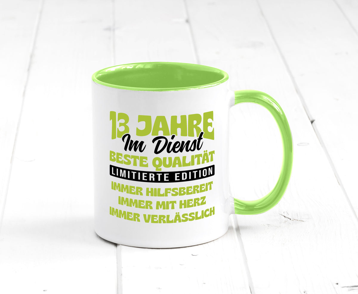 13 Jahre im Dienst | Jubiläum Arbeit v4 lustig Kollegen Büro Geschenk Tasse