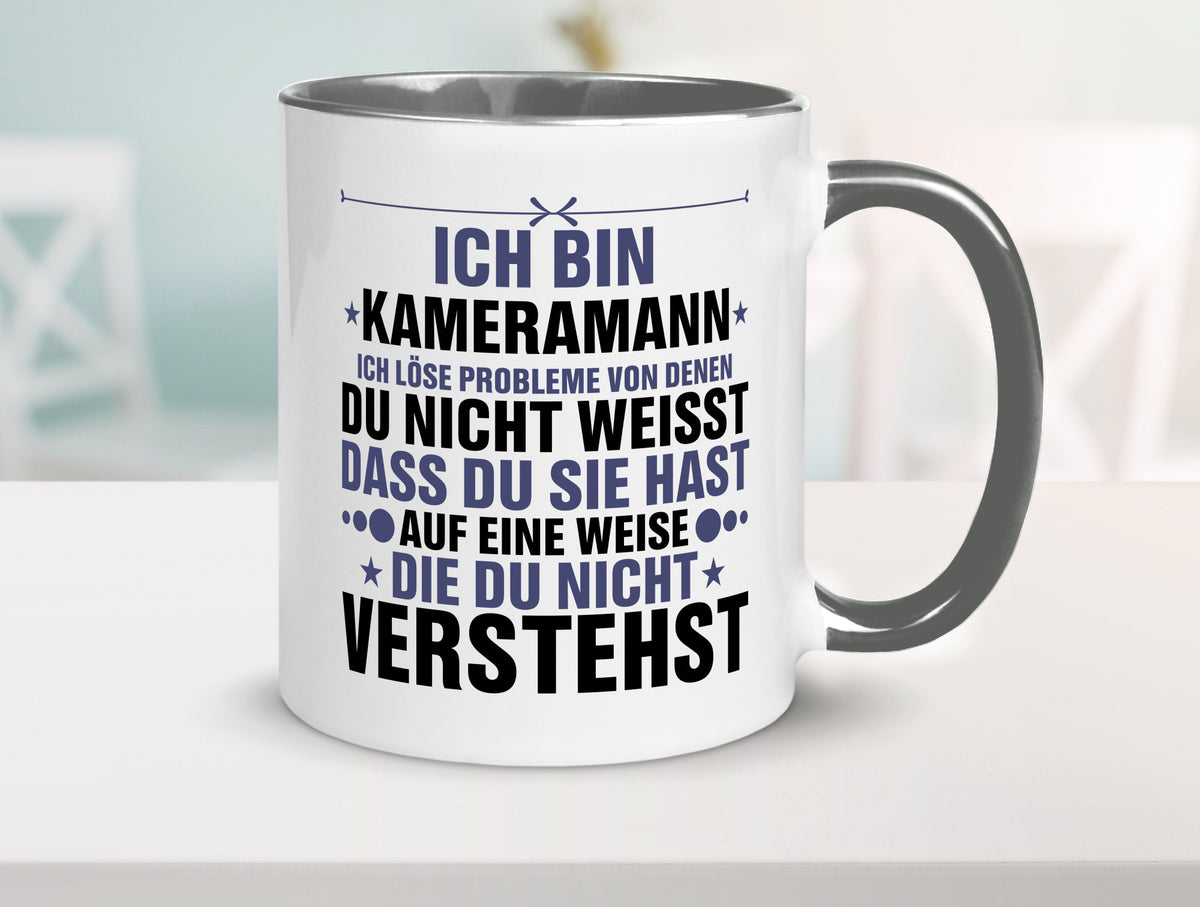 Löse Probleme: Kameramann | Kamera v2 lustiger Spruch Geschenk Humor Tasse