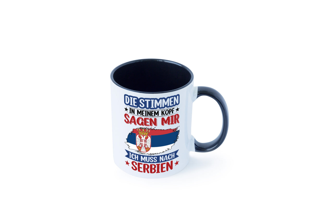 Serbien | Urlaub Stimmen in meinem Kopf Traumland v2 Geschenk Humor Tasse
