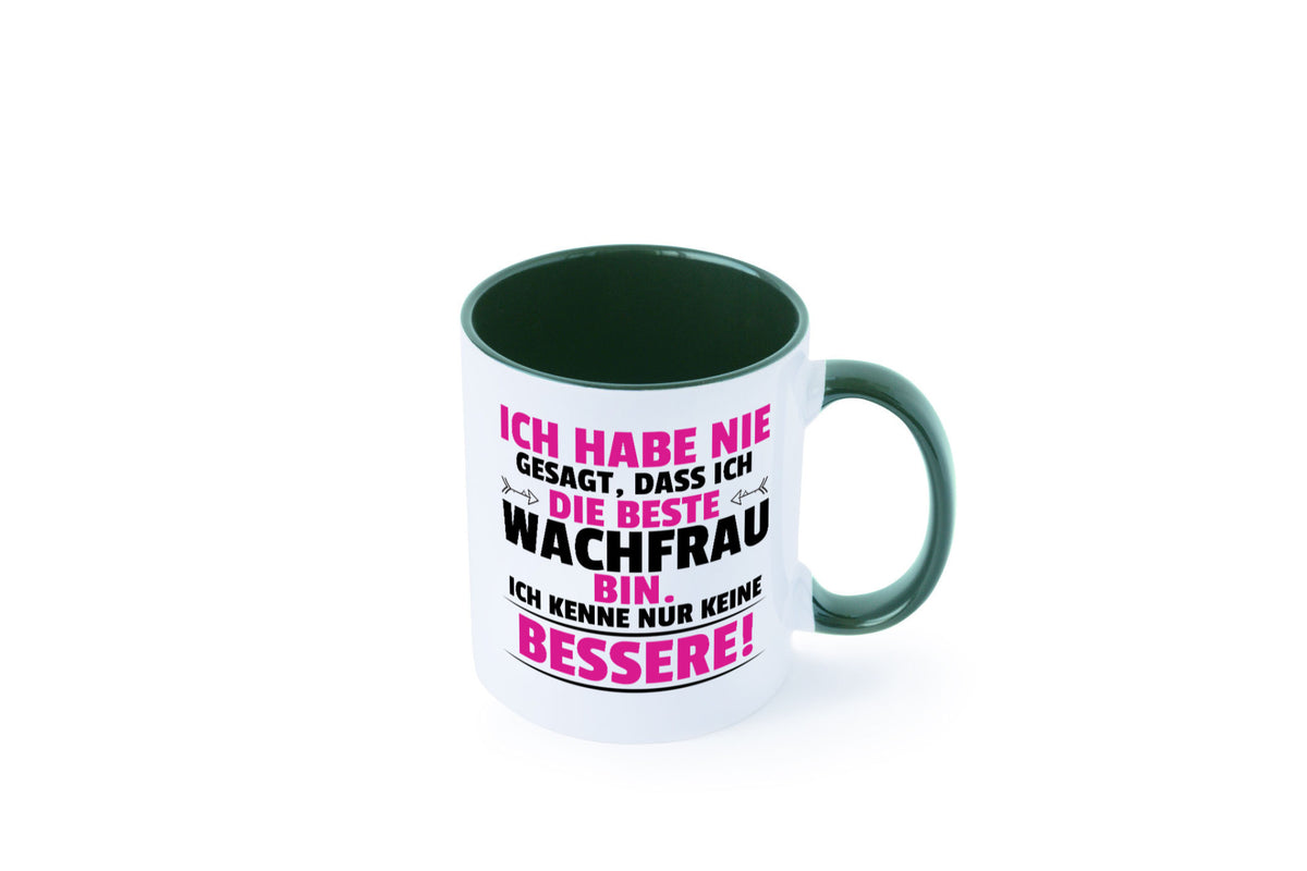 Die Beste Wachfrau | Wachpersonal Nachtwächter lustig Humor Geschenkidee Tasse