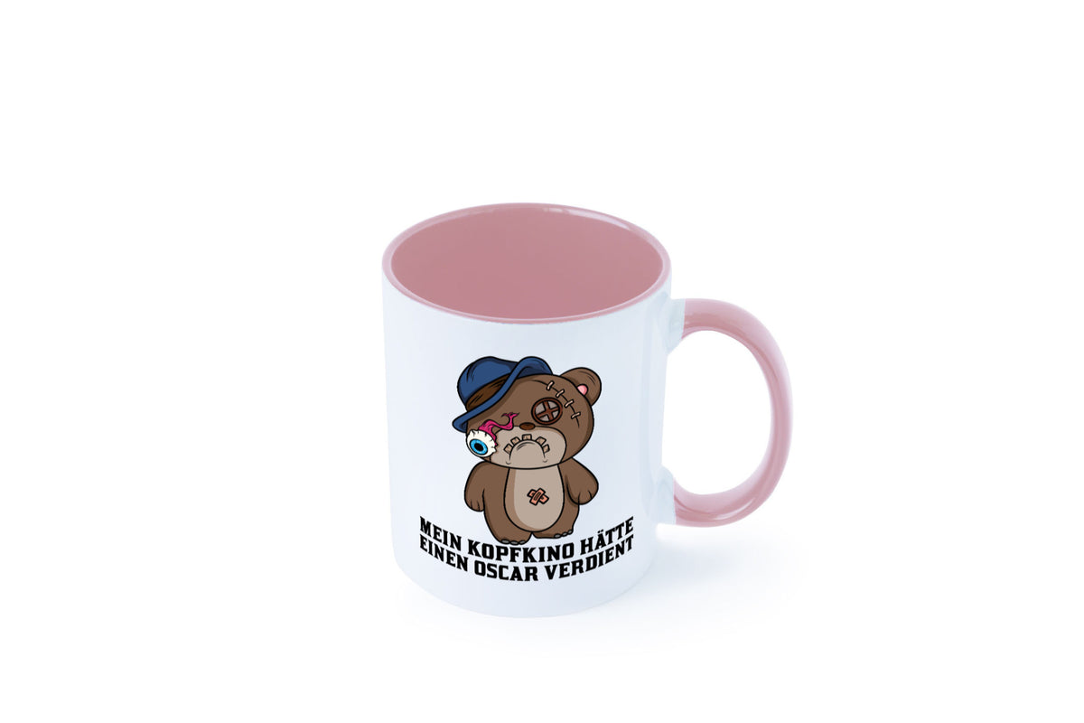 Mein Kopfkino hätte Oscar verdient | kaputter Bär Comic lustiger Spruch Tasse