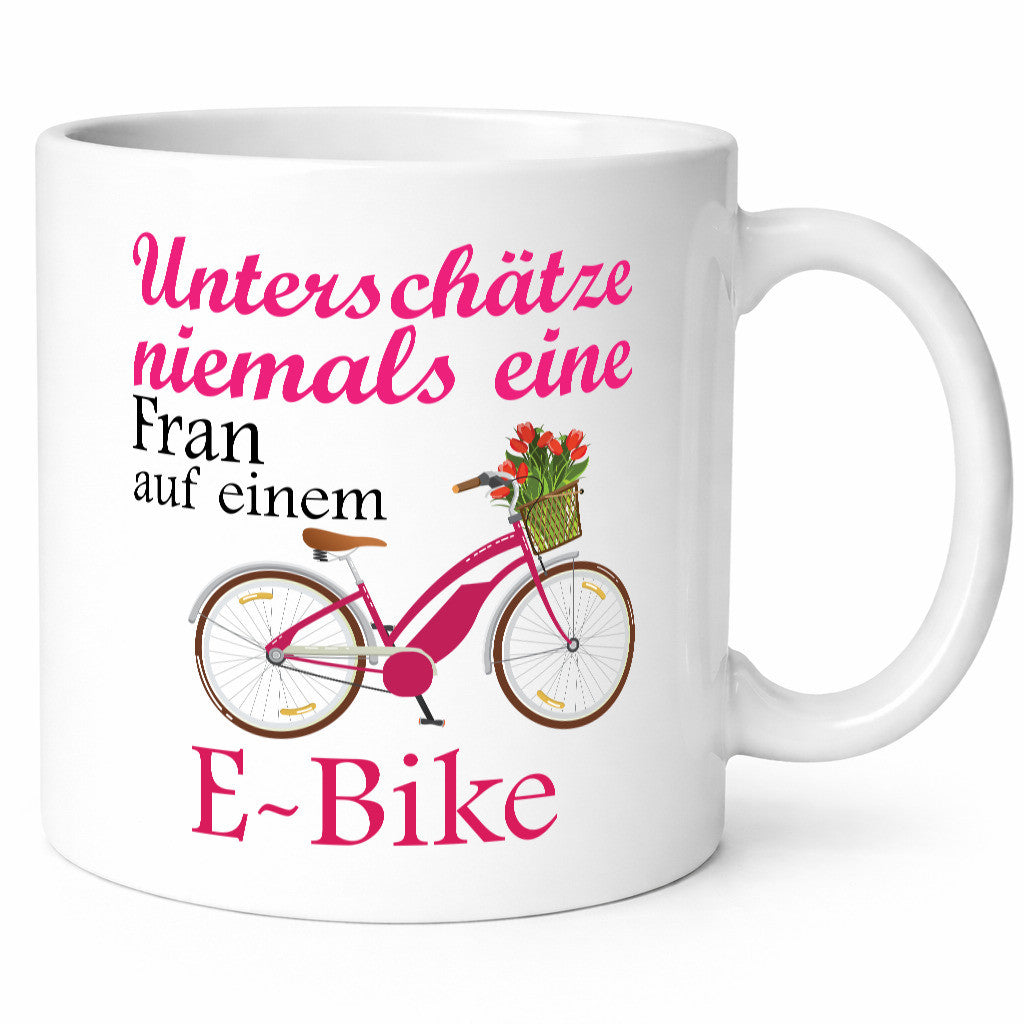 Unterschätze niemals eine Frau | E-Bike Sport Rad fahren lustig Humor