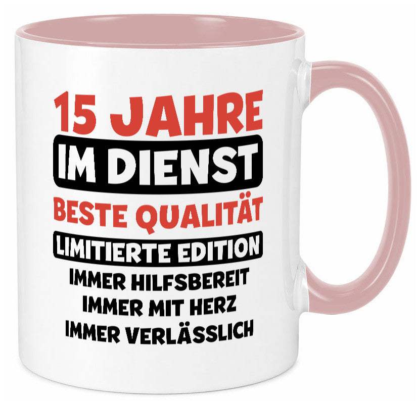 15 Jahre im Dienst | Jubiläum Arbeit v3 lustig Kollegen Büro Geschenk Tasse