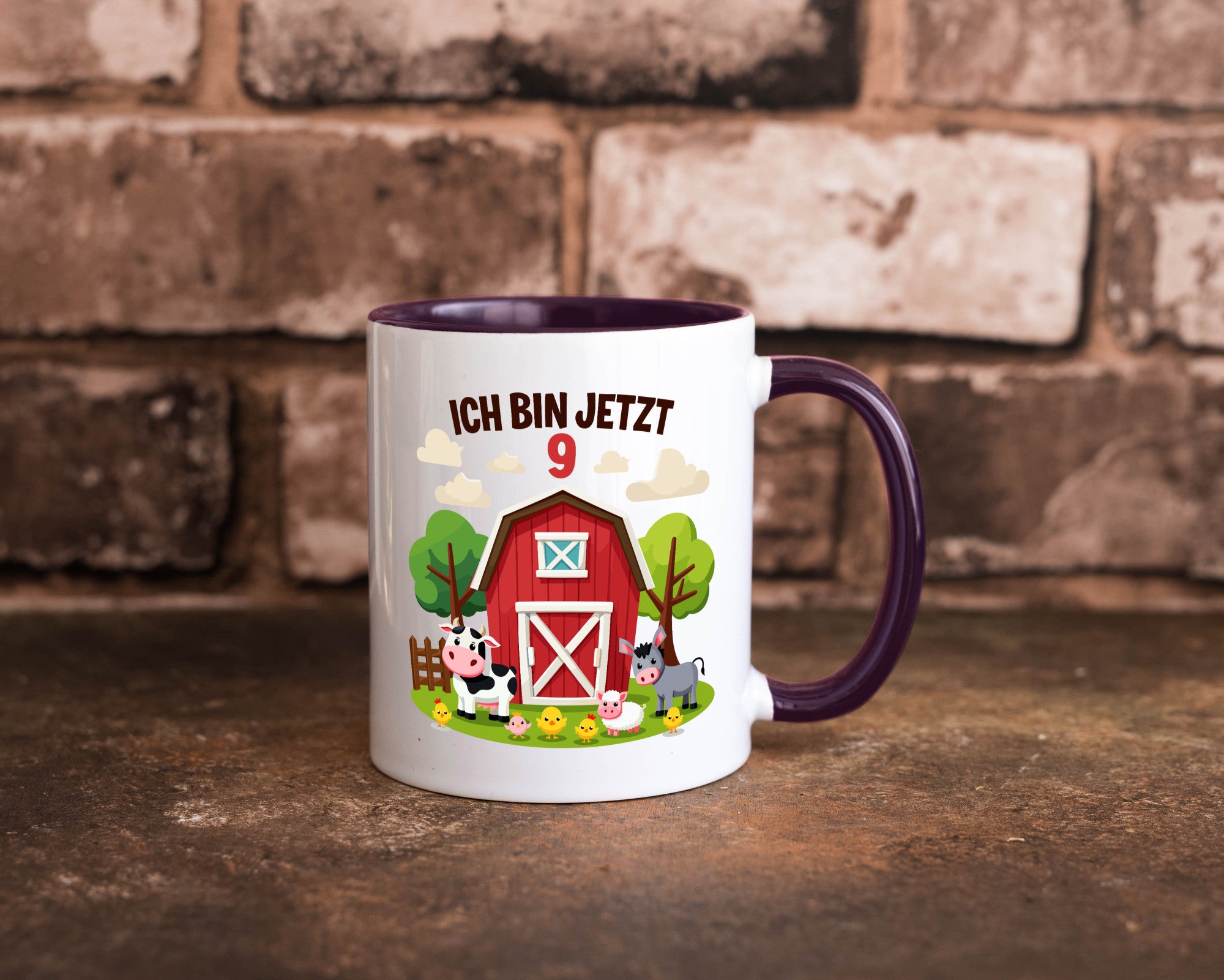 9. Geburtstag | 8 Jahre Bauernhof und Tiere Humor Geschenkidee Tasse
