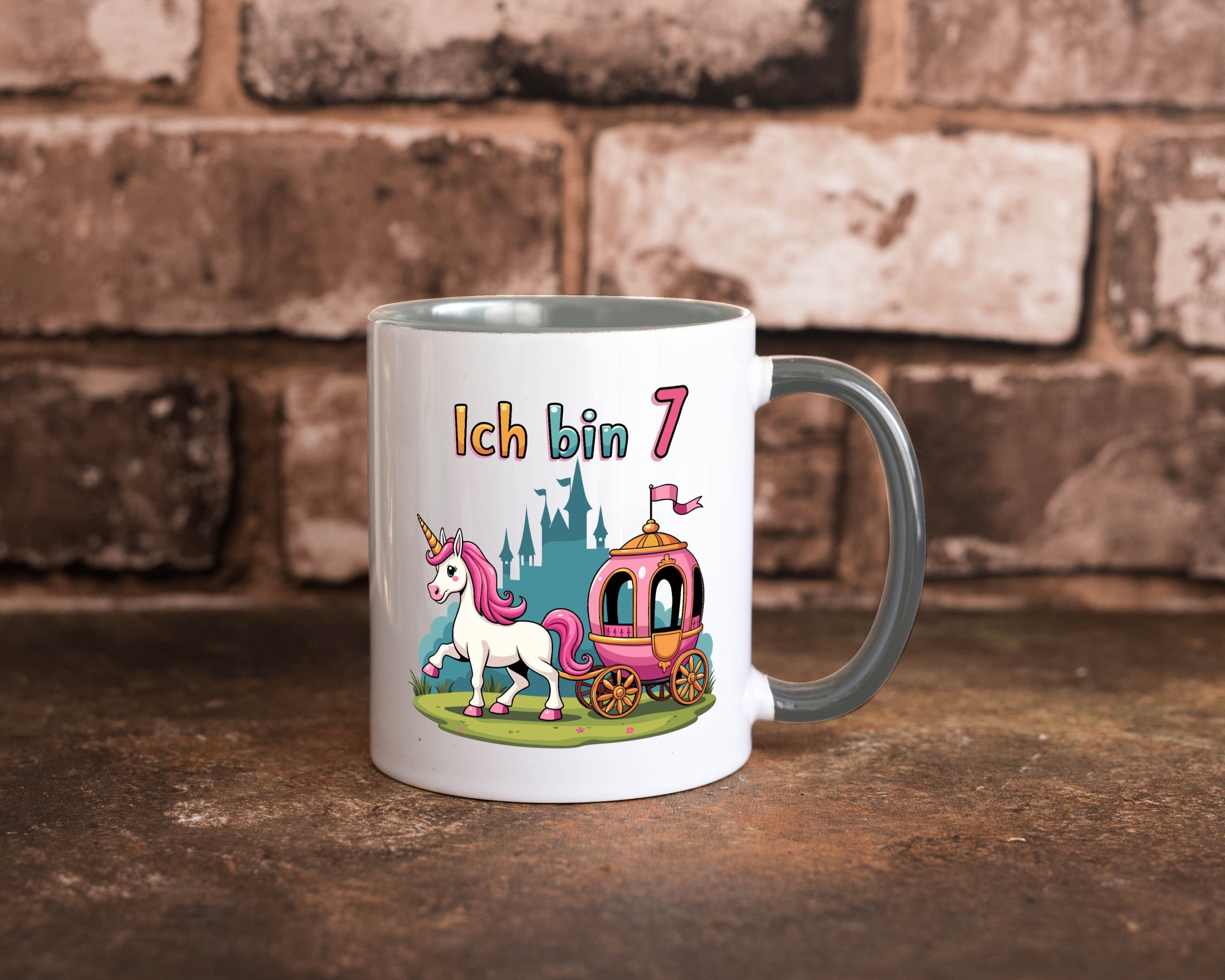 7. Geburtstag | Prinzessin in Kutsche Einhorn lustiger Spruch Geschenk