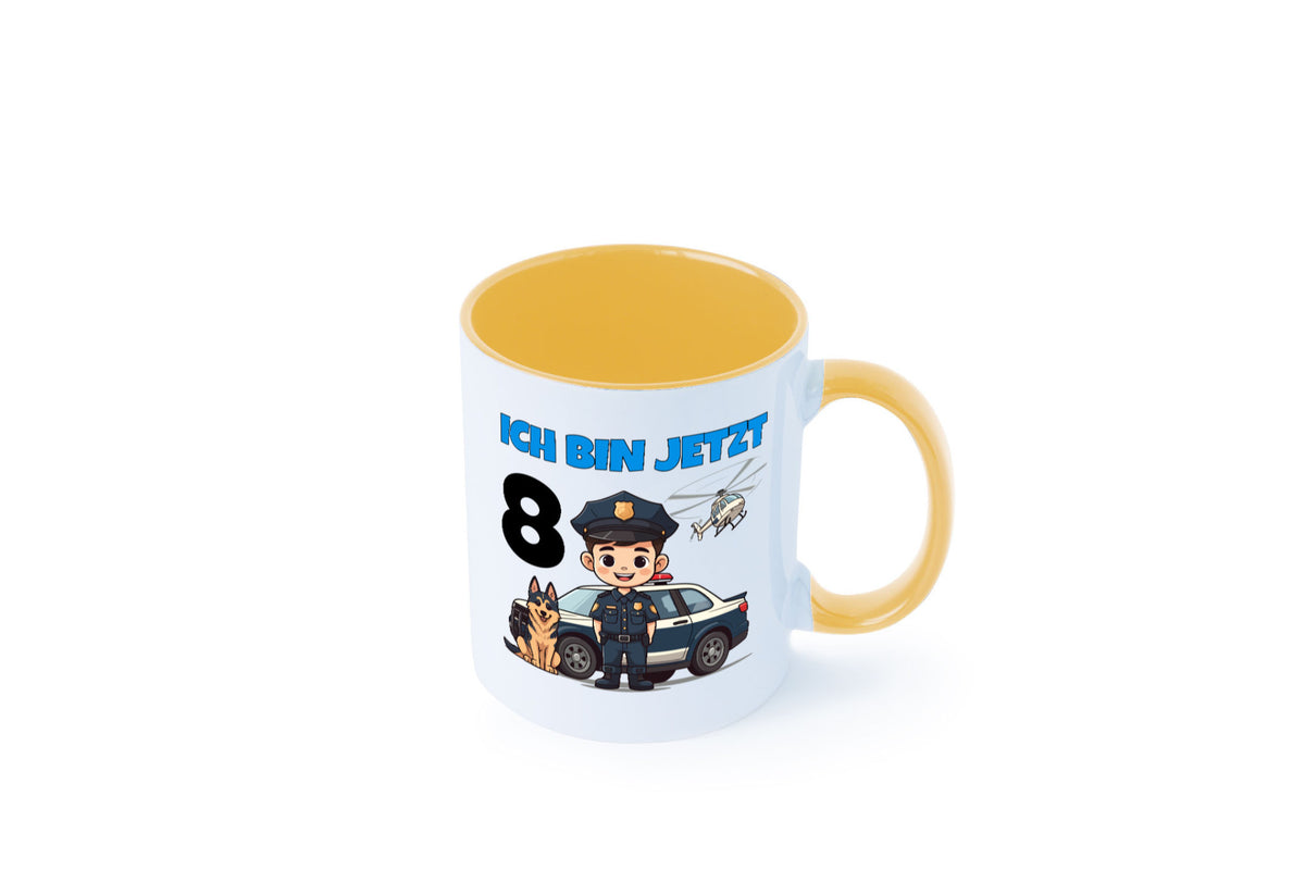 8. Geburtstag | 8 Jahre Polizei Kind Polizeiauto lustig Geschenkidee Geschenk Tasse