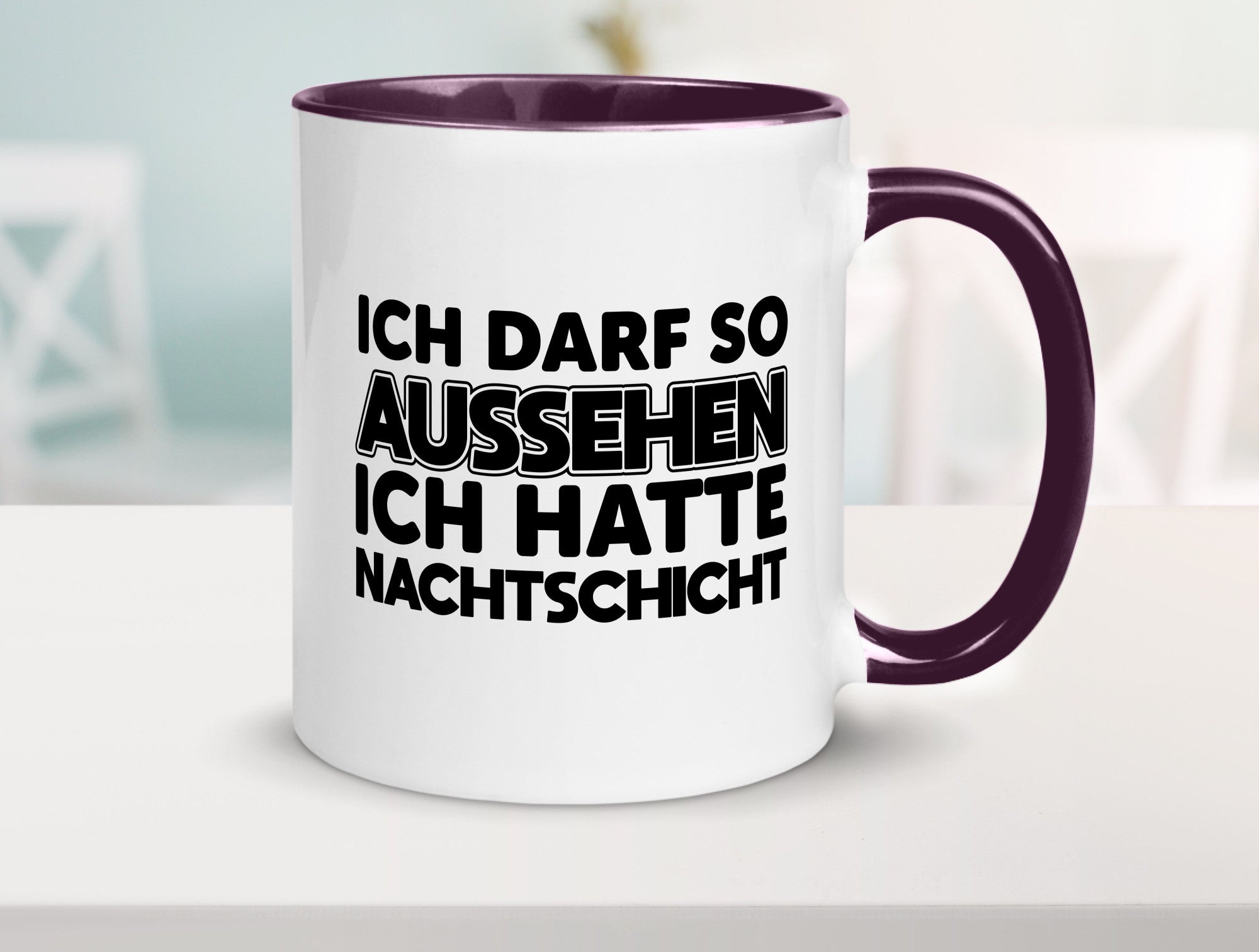 Ich darf so aussehen | Nachtschicht Arbeit lustig Kollegen Büro Geschenk Tasse