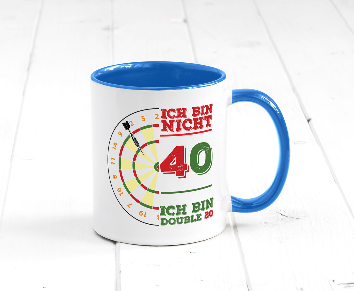 Ich bin nicht 40 double 80 | Dart spieler Geschenkidee Humor Tasse