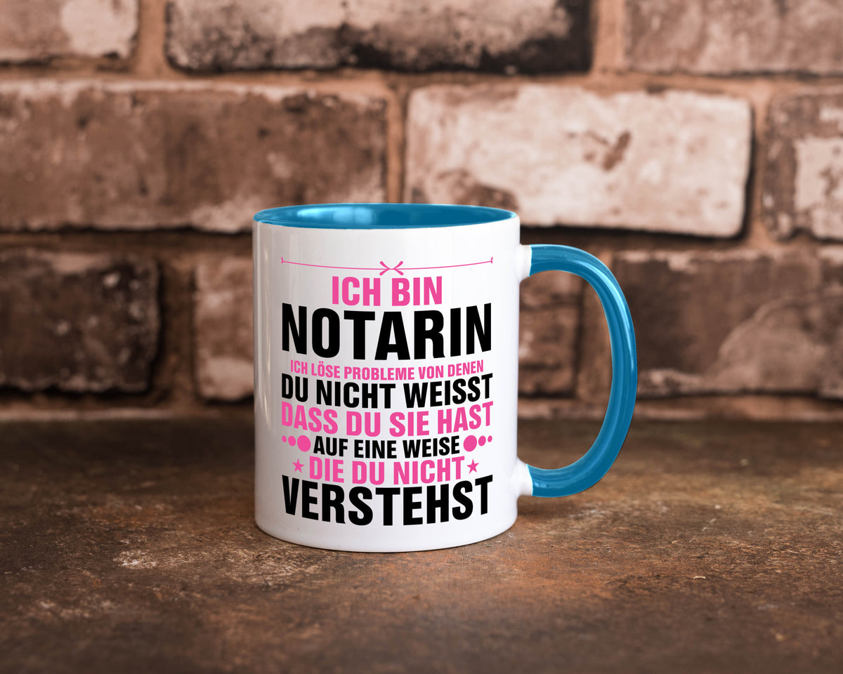 Löse Probleme: Notarin | Juristin v2 lustiger Spruch Geschenk Humor Tasse